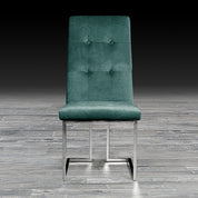 cameron dark green ss modern dining chair