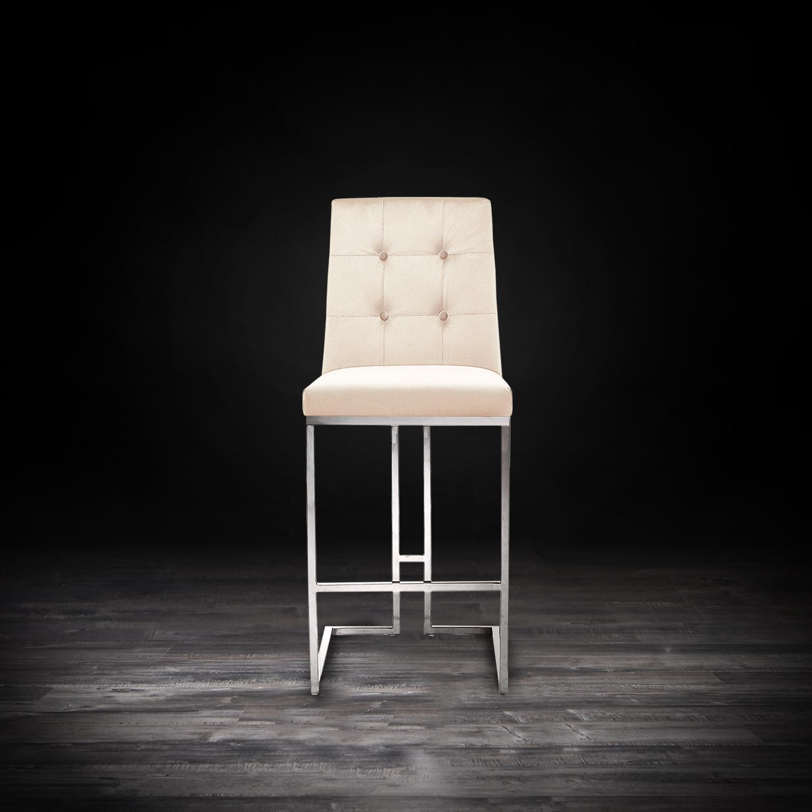 cameron silver beige modern 1 bar stool