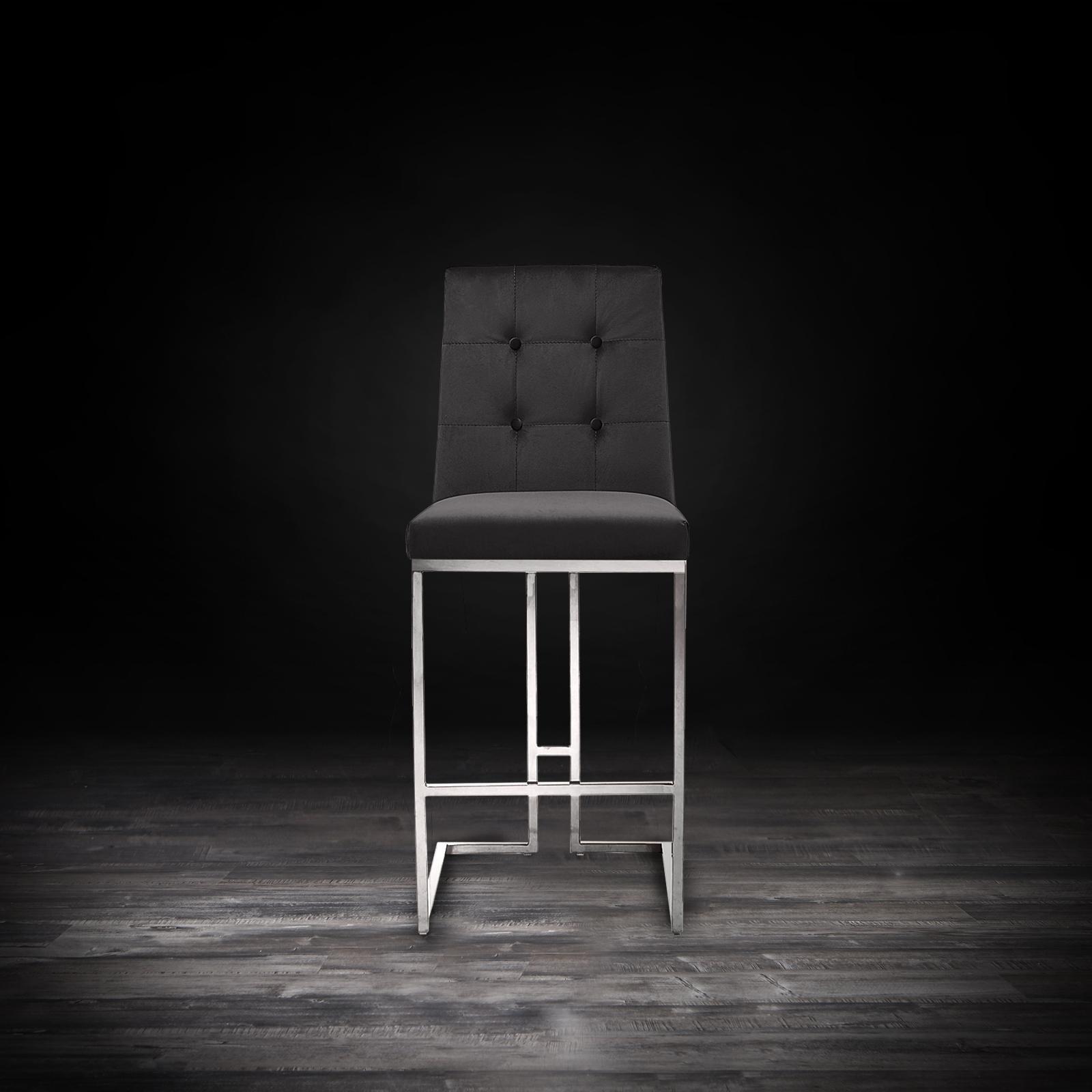 cameron silver black modern bar stool