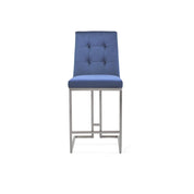 cameron silver dark blue counter bar stool