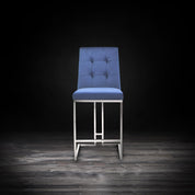 cameron silver dark blue counter modern bar stool