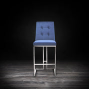 cameron silver dark blue modern bar stool