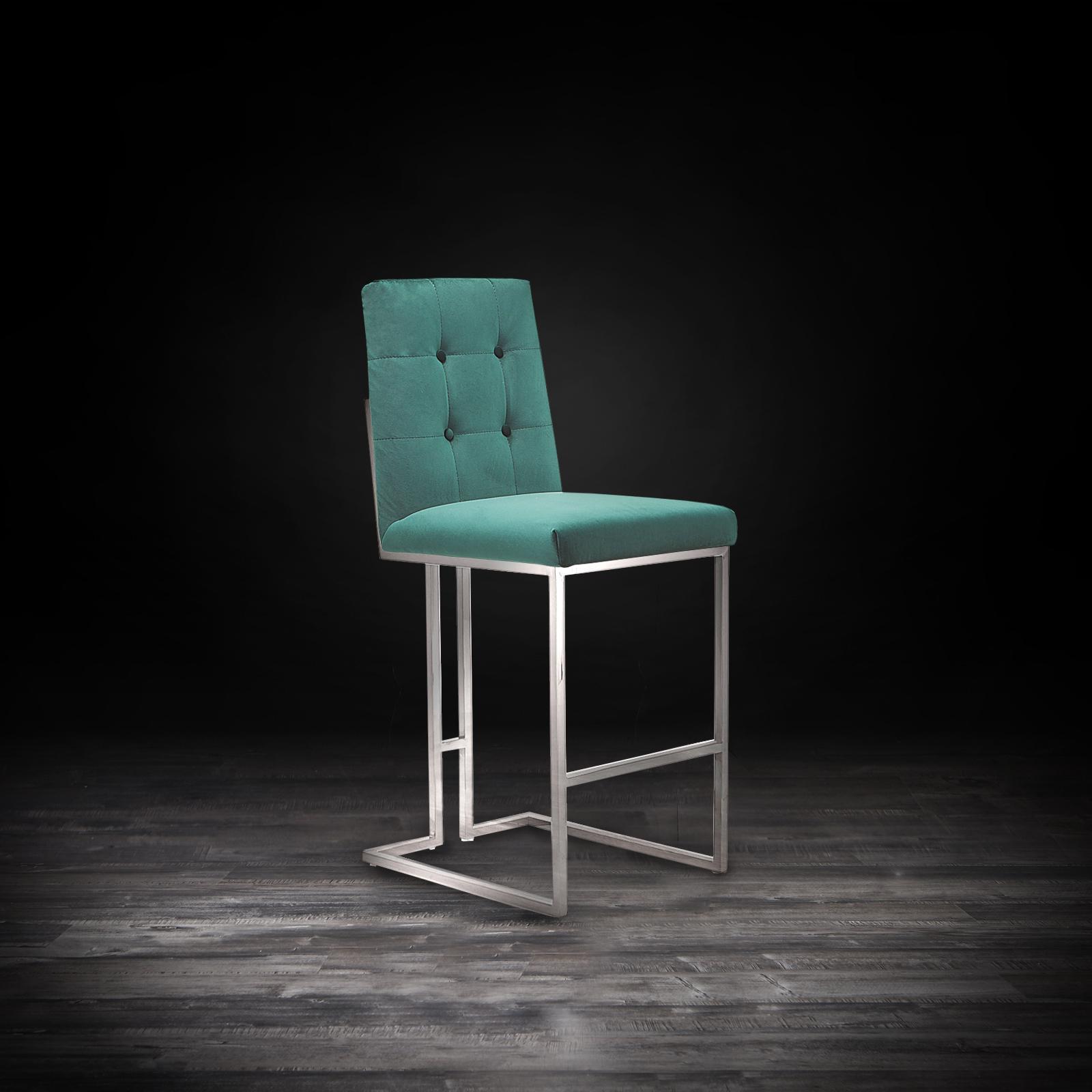 cameron silver green stylish bar stool