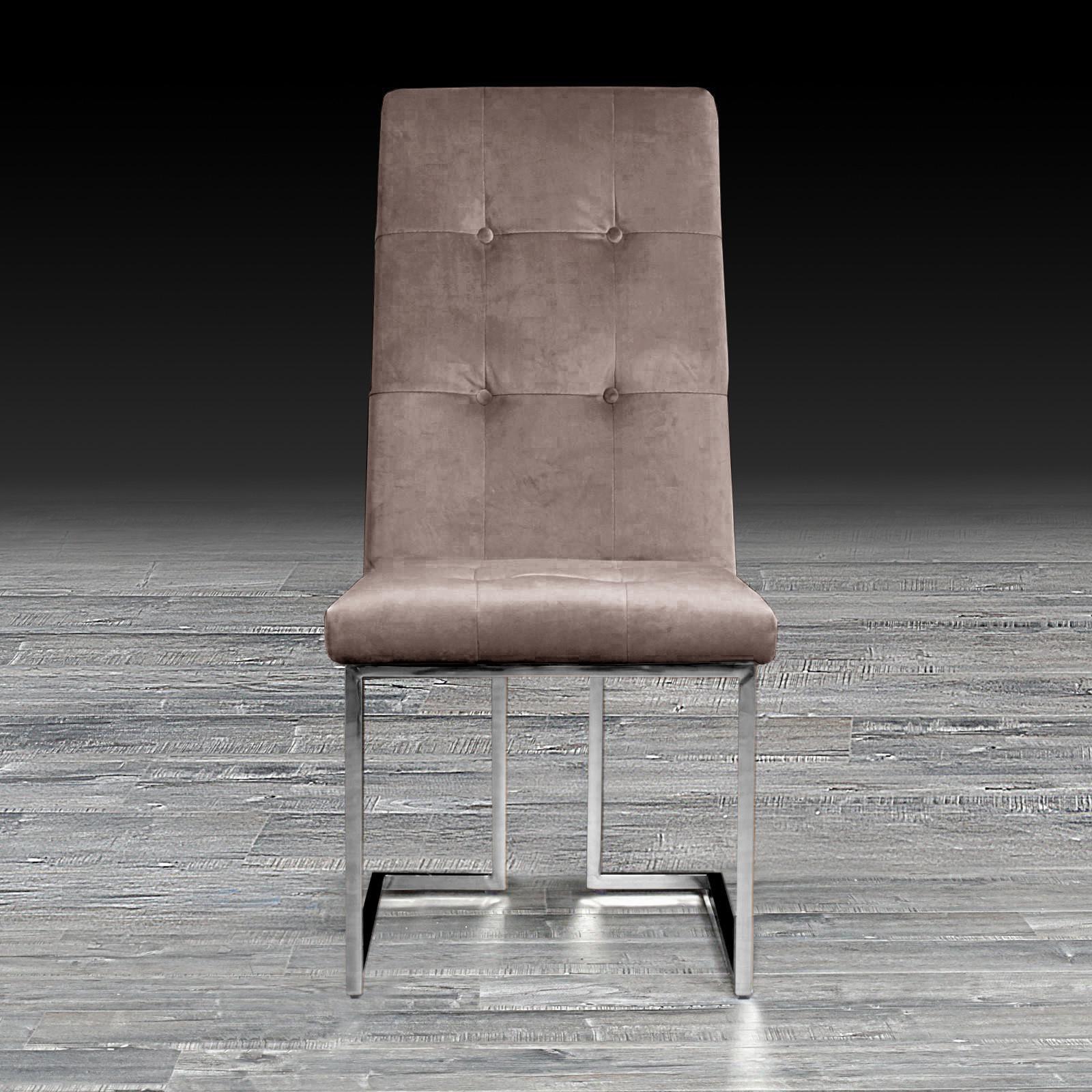 cameron taupe ss modern dining chair