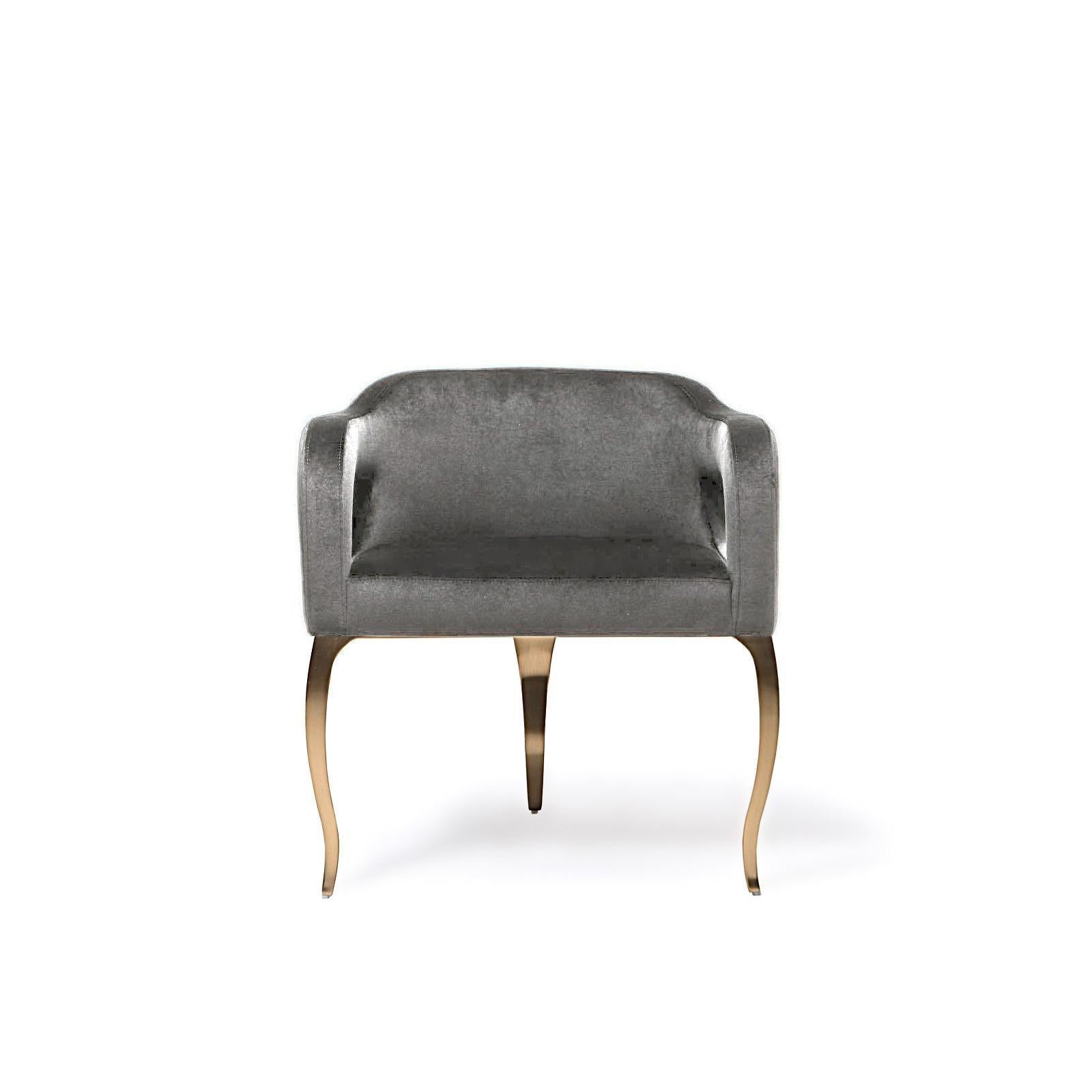 Caprice Dining Chair Brushed Titanium Gold - My Store