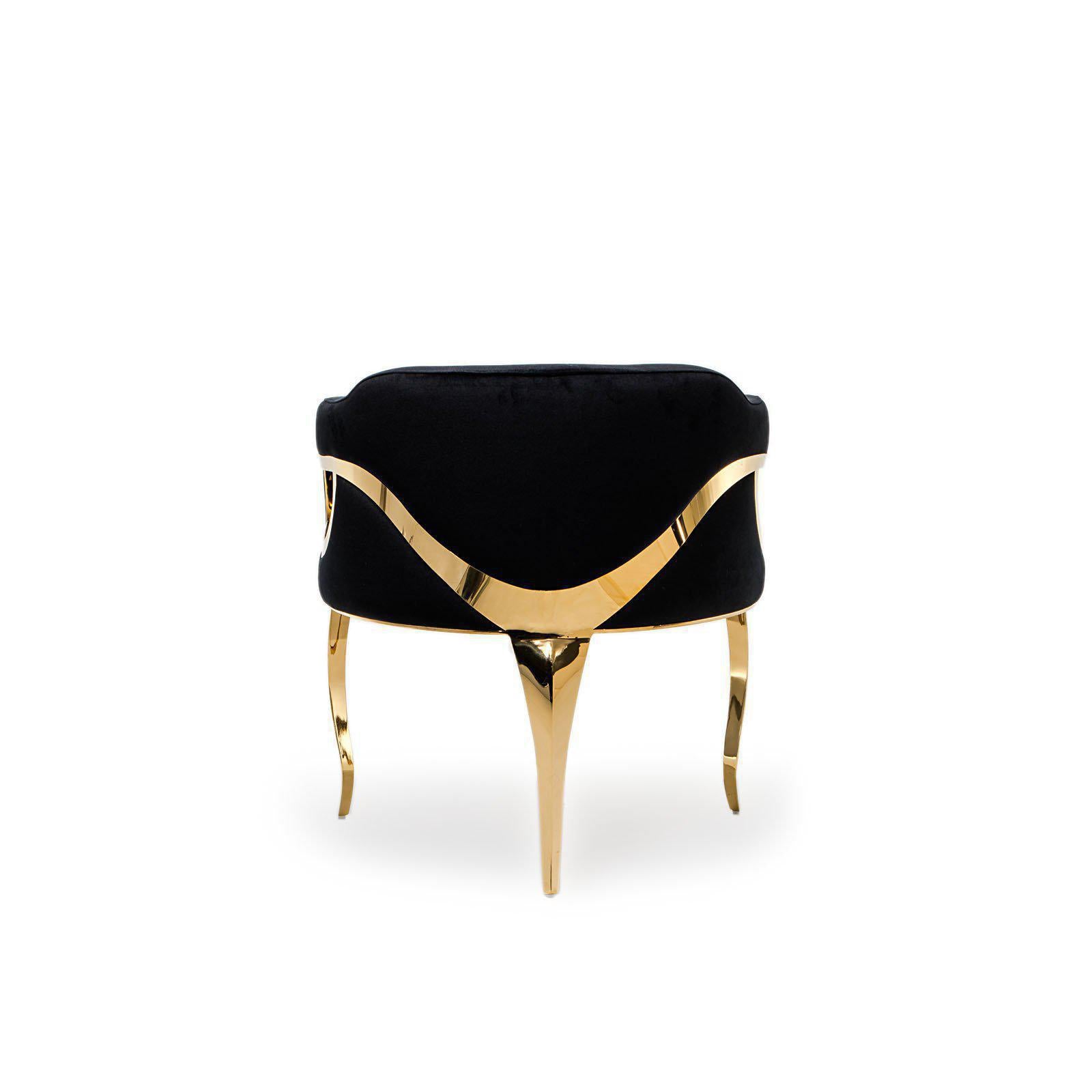 caprice gold black luxury 7 dining chair