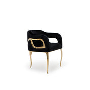 caprice gold black modern 7 dining chair