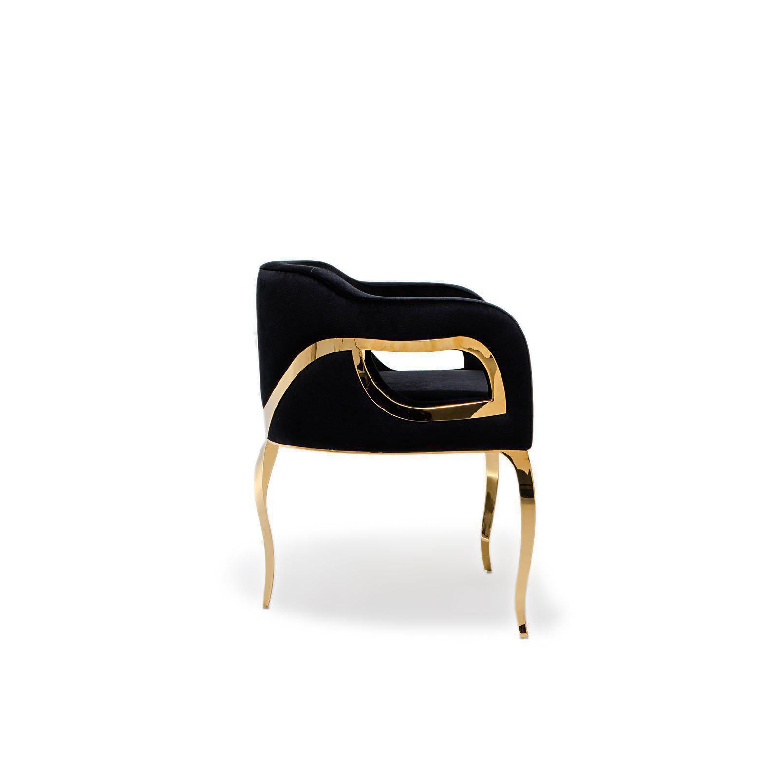 caprice gold black stylish 7 dining chair