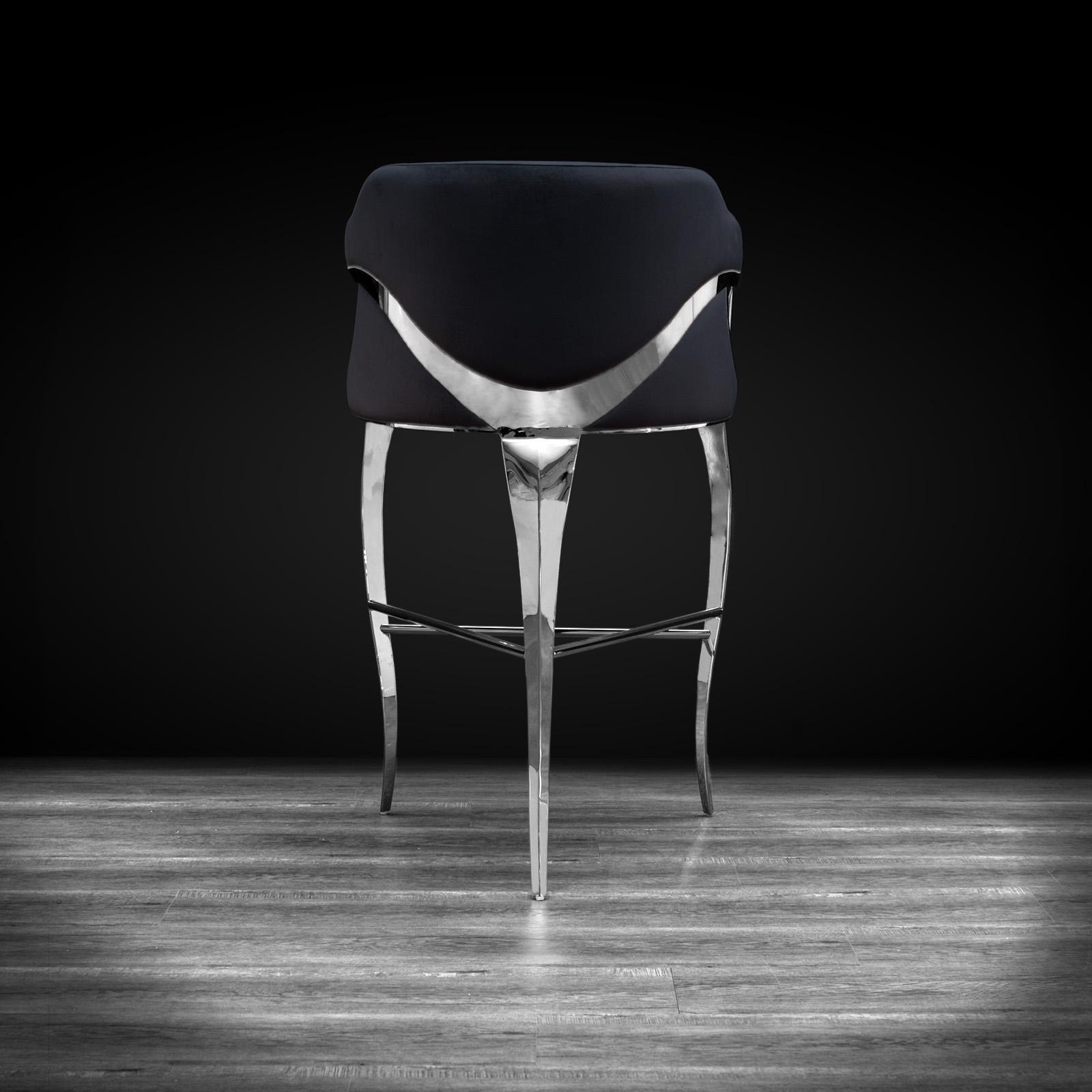 caprice silver black luxury bar stool