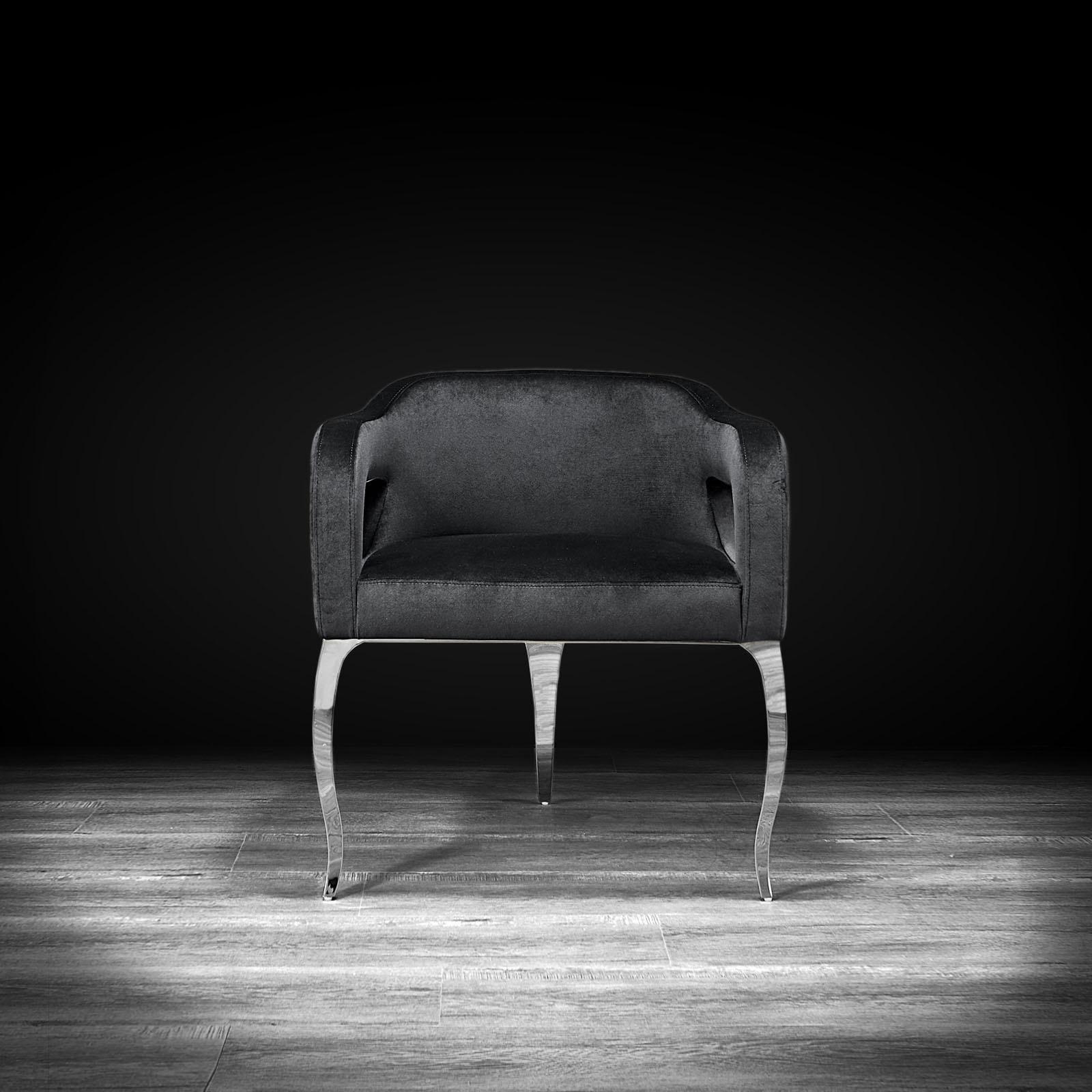 caprice silver black modern dining chair