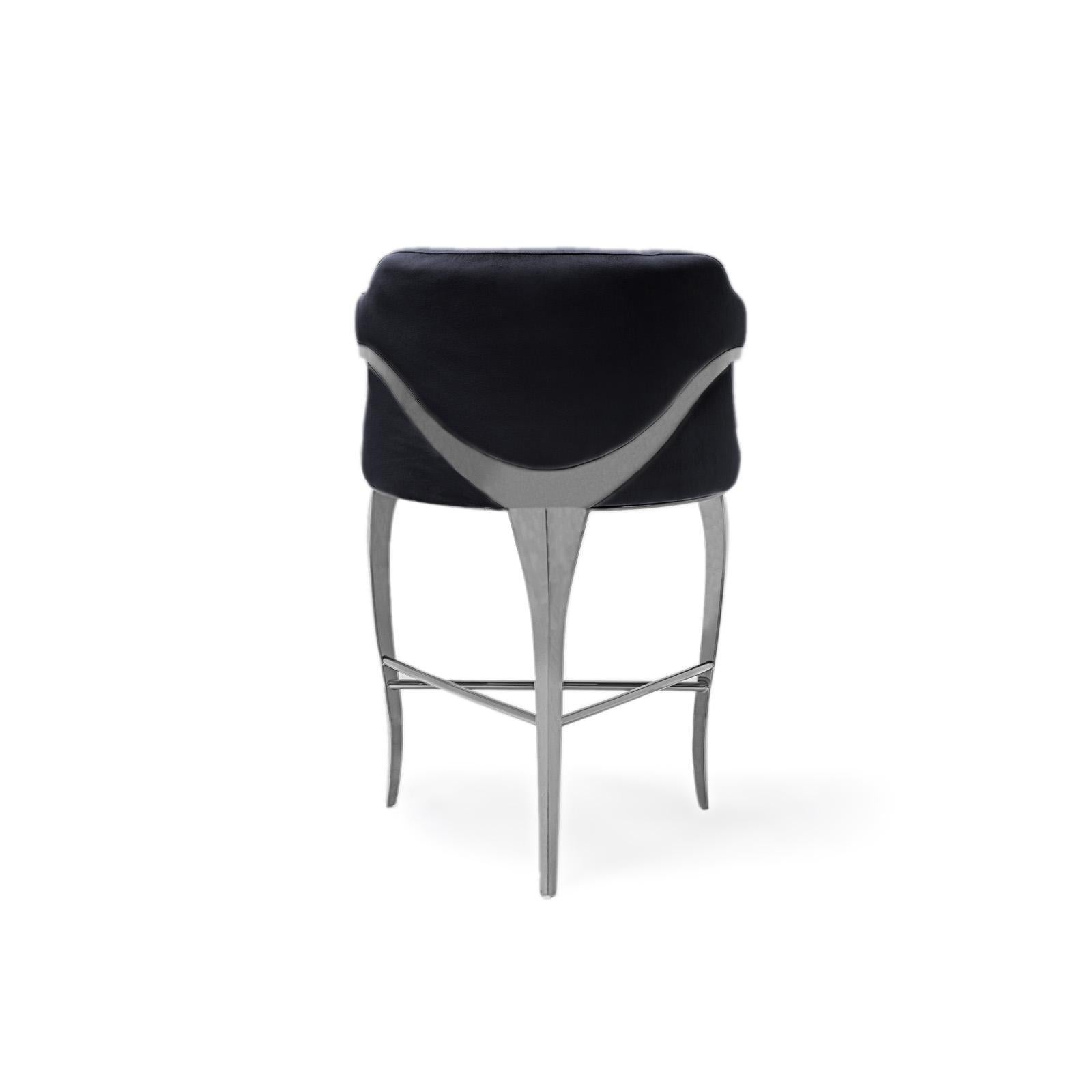 caprice silver counter black allamoda 7 bar stool