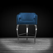 caprice silver counter dark blue modern bar stool