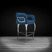 caprice silver counter dark blue stylish bar stool