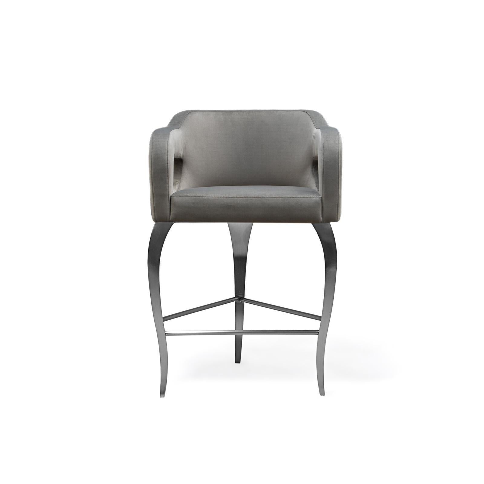 caprice silver counter gray modern 7 bar stool