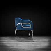 caprice silver dark blue allamoda dining chair