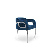 caprice silver dark blue stylish 7 dining chair