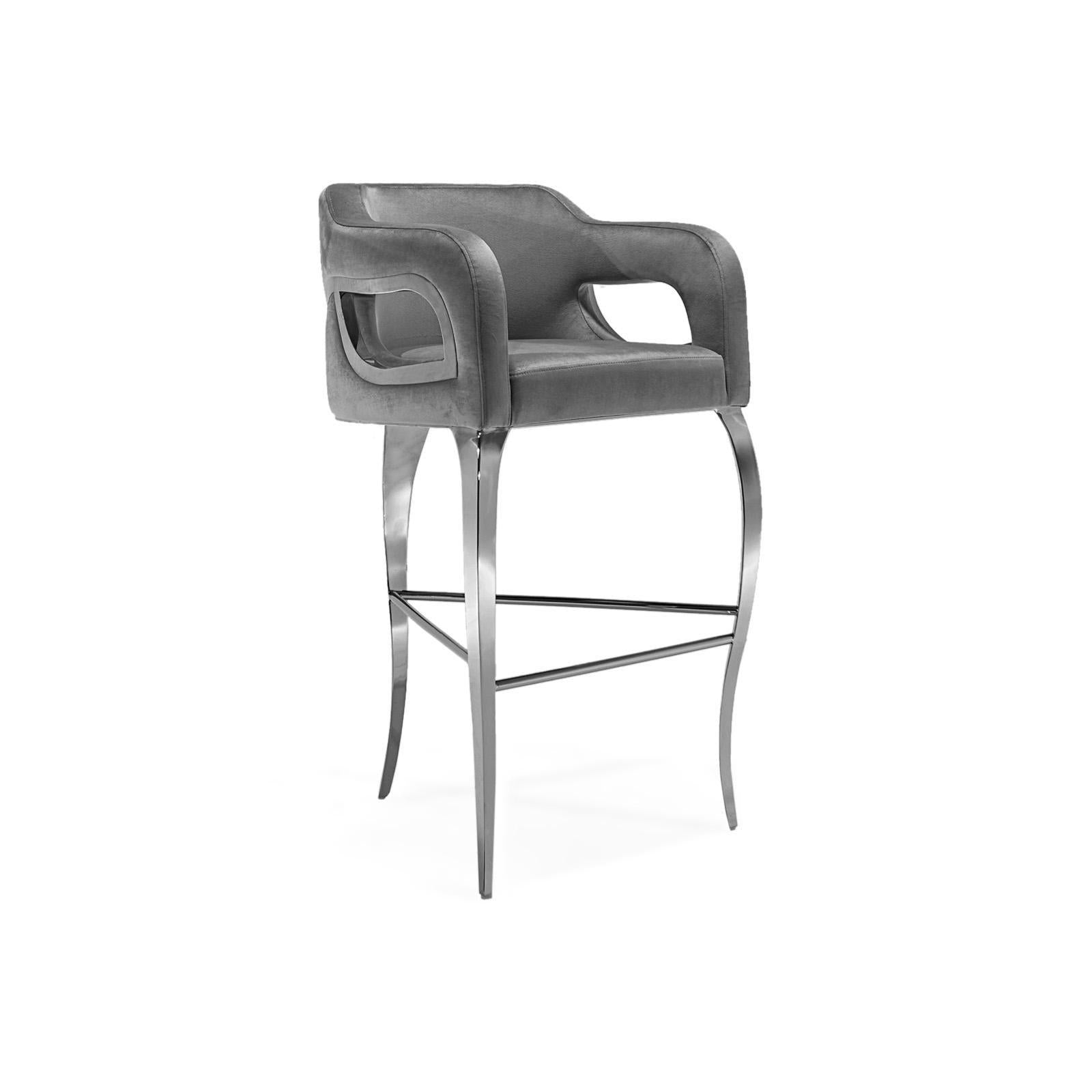 caprice silver gray stylish 7 bar stool