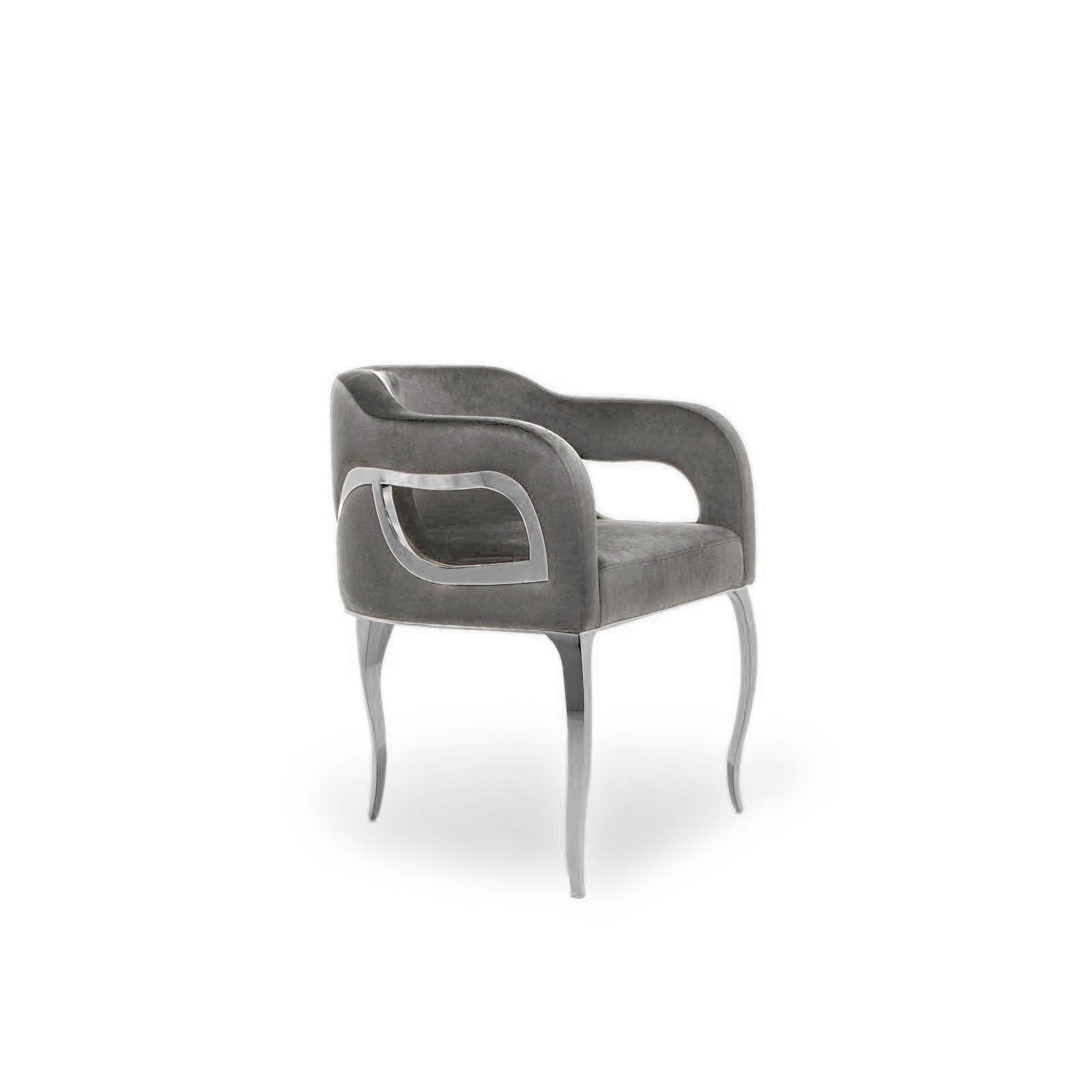 caprice silver gray stylish 7 dining chair