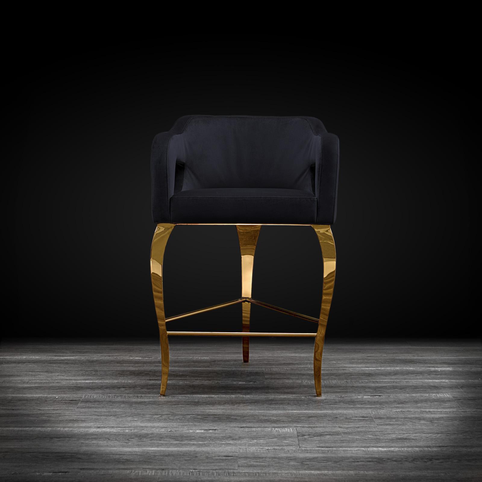 caprice tgss counter black modern bar stool