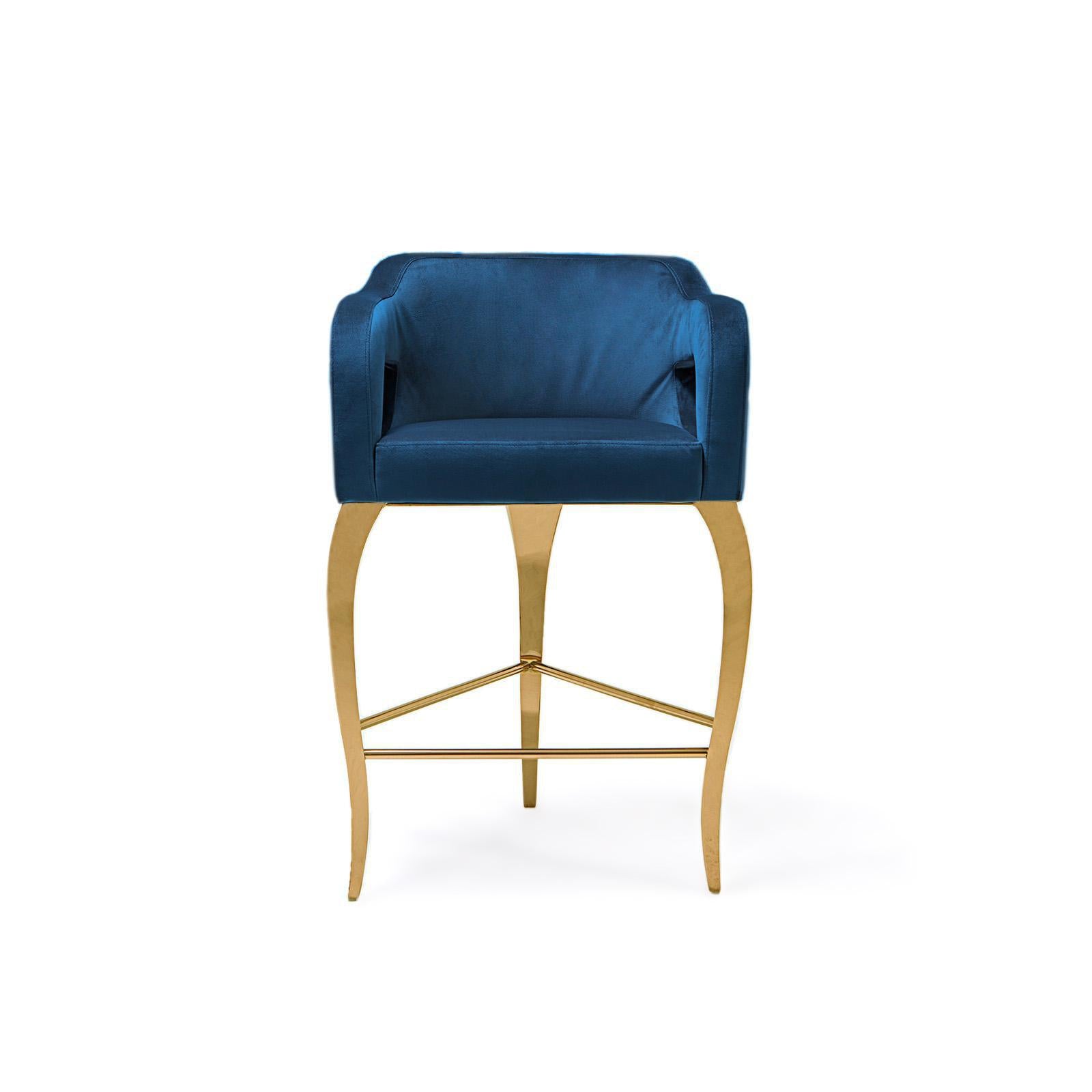 Caprice Dark Blue Counter Stool