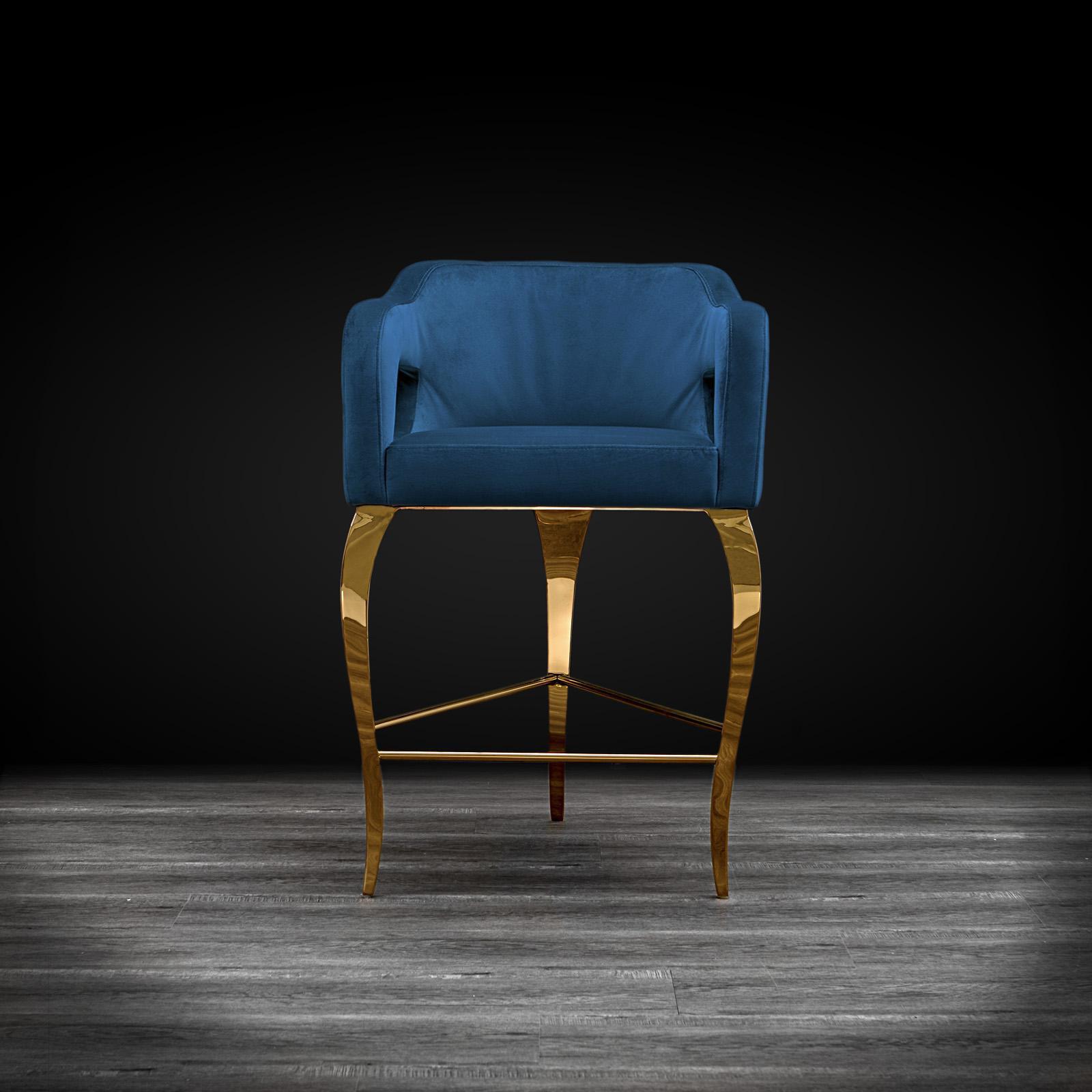 caprice tgss counter dark blue modern bar stool