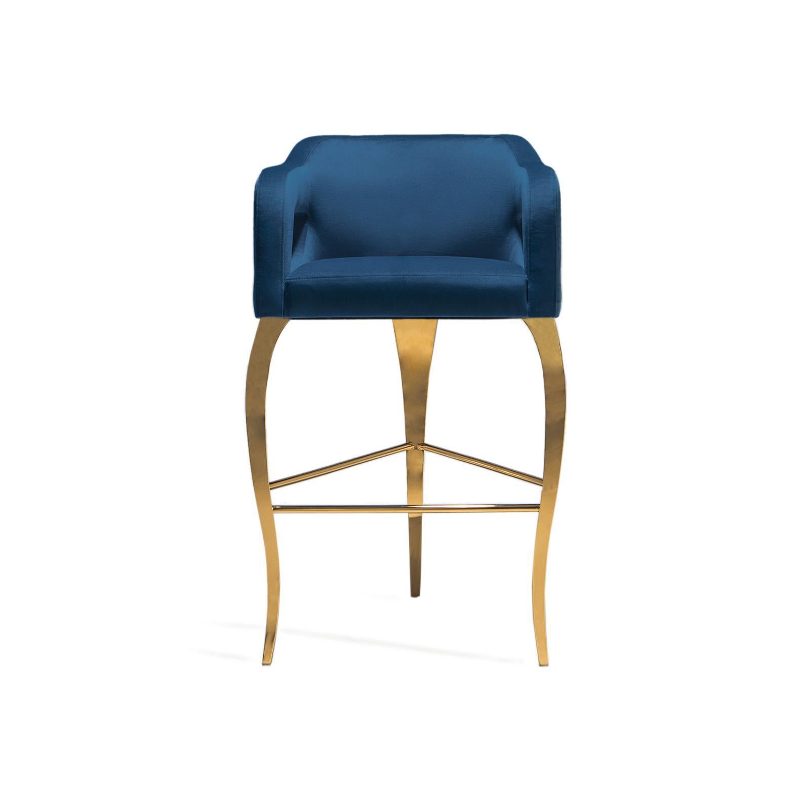 Caprice Dark Blue Bar Stool