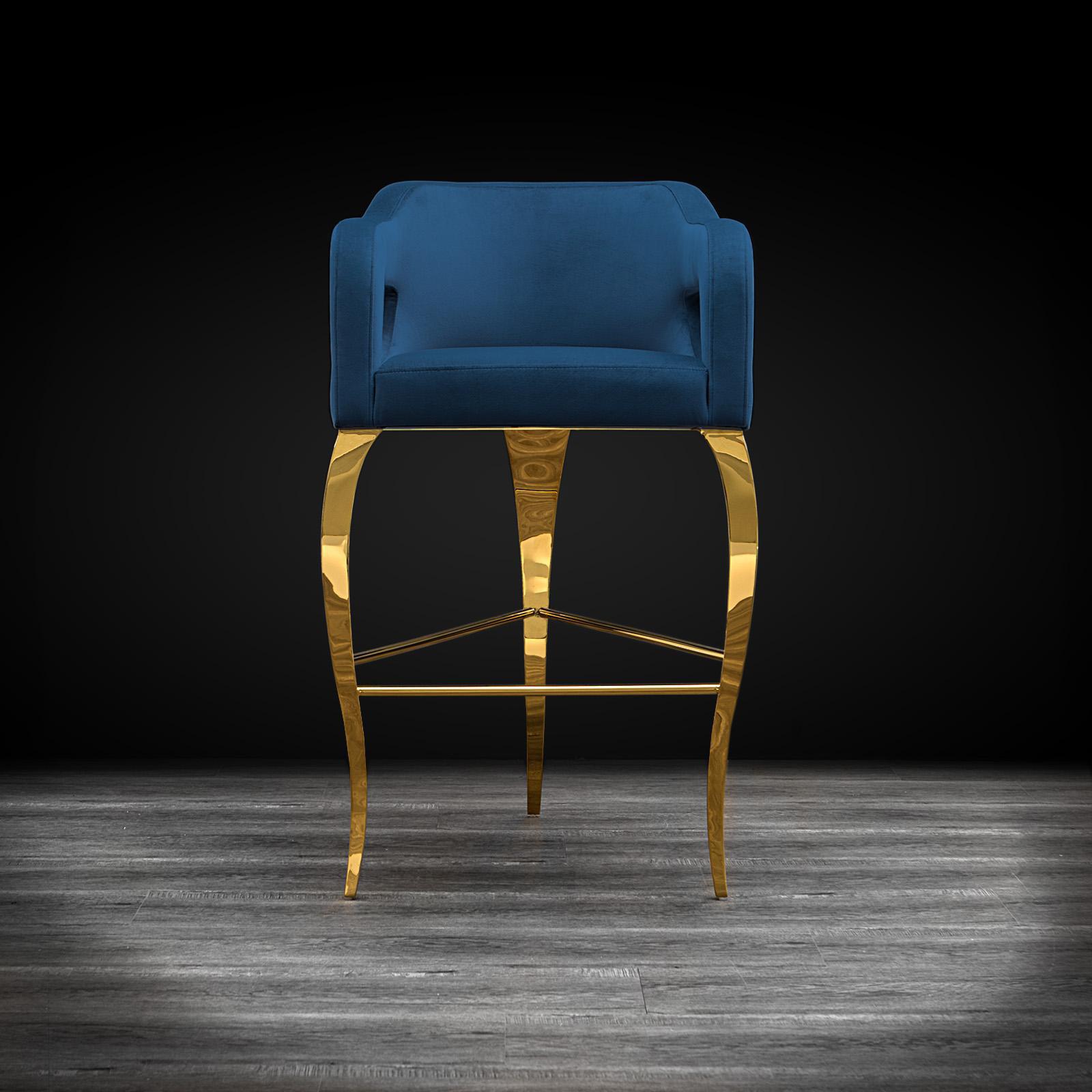 caprice tgss dark blue modern bar stool