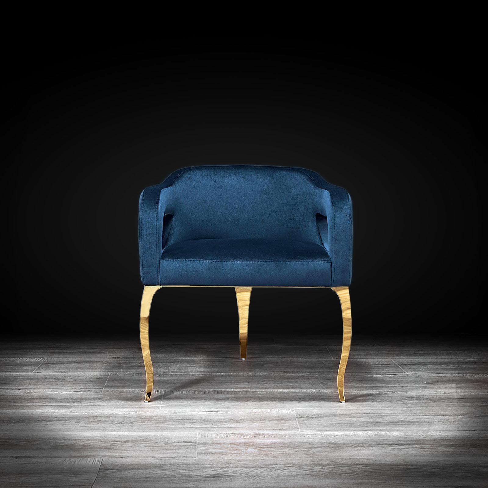 caprice tgss dark blue modern dining chair