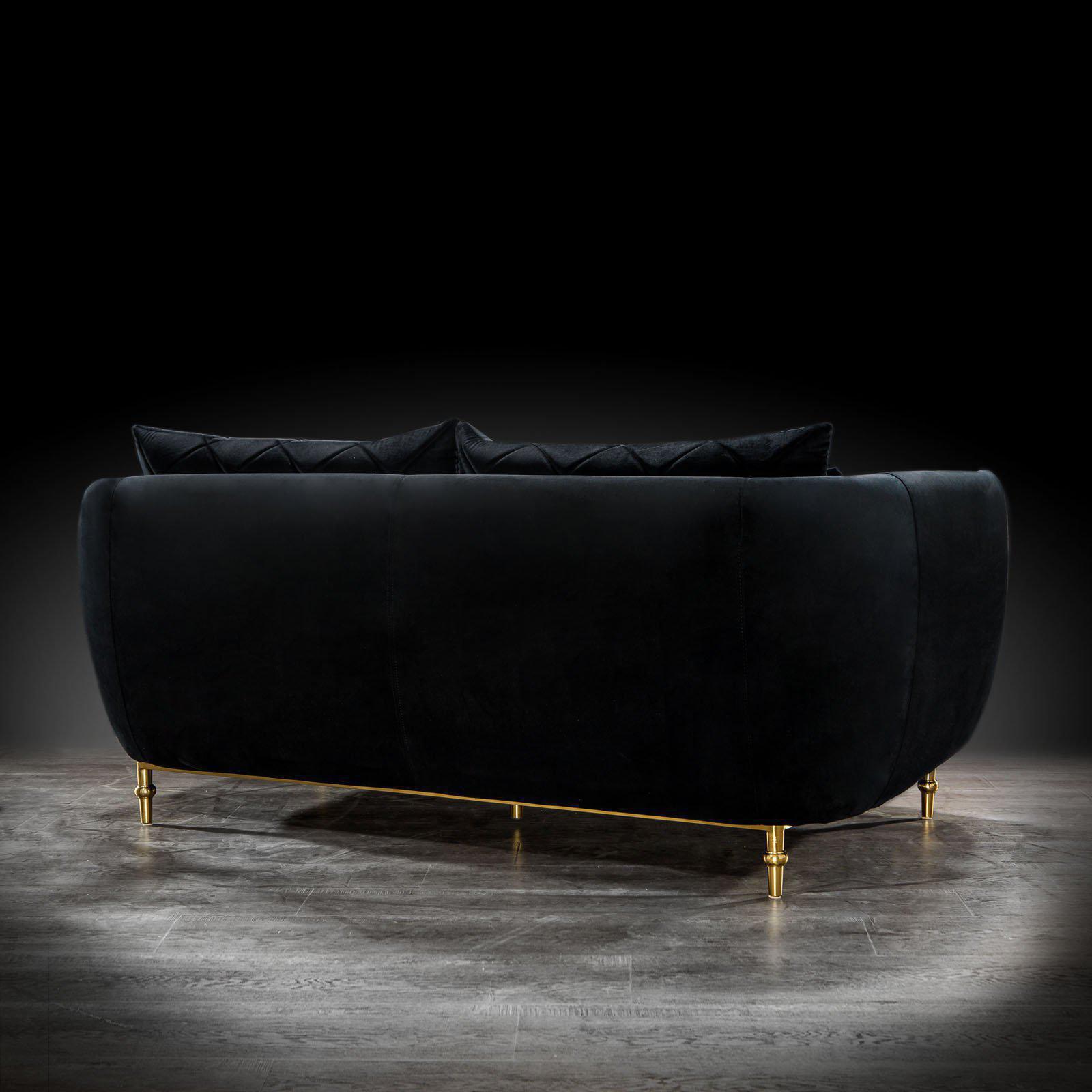 cerchio gold black allamoda 1 sofa set