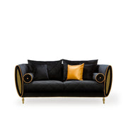 cerchio gold black luxury 7 sofa set