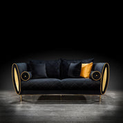 cerchio gold black modern 1 sofa set