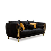 cerchio gold black modern 7 sofa set