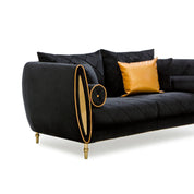 cerchio gold black modern 8 sofa set