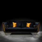 cerchio gold black modern sofa set