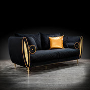 cerchio gold black stylish 1 sofa set