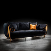 cerchio gold black stylish sofa set