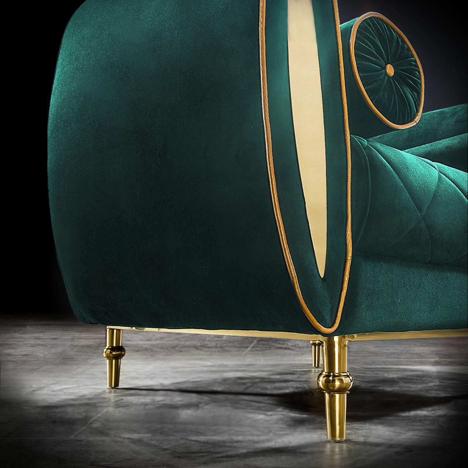 cerchio gold green allamoda 1 sofa set