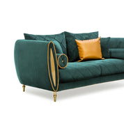 cerchio gold green modern 7 sofa set