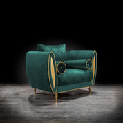 cerchio gold green stylish 1 sofa set