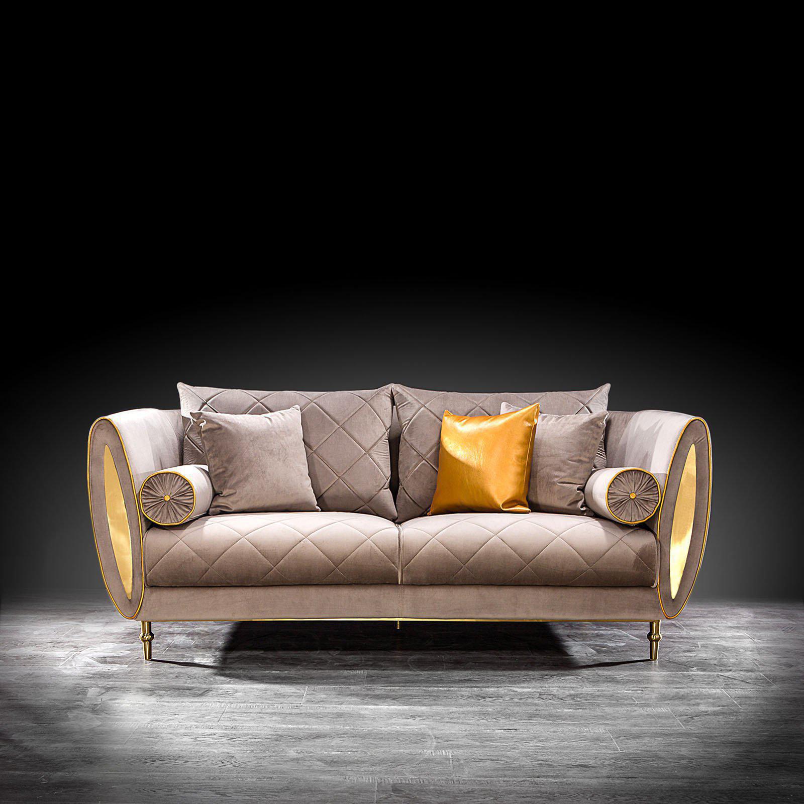 cerchio gold taupe allamoda 1 sofa set