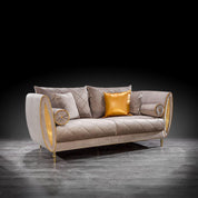 cerchio gold taupe luxury 1 sofa set