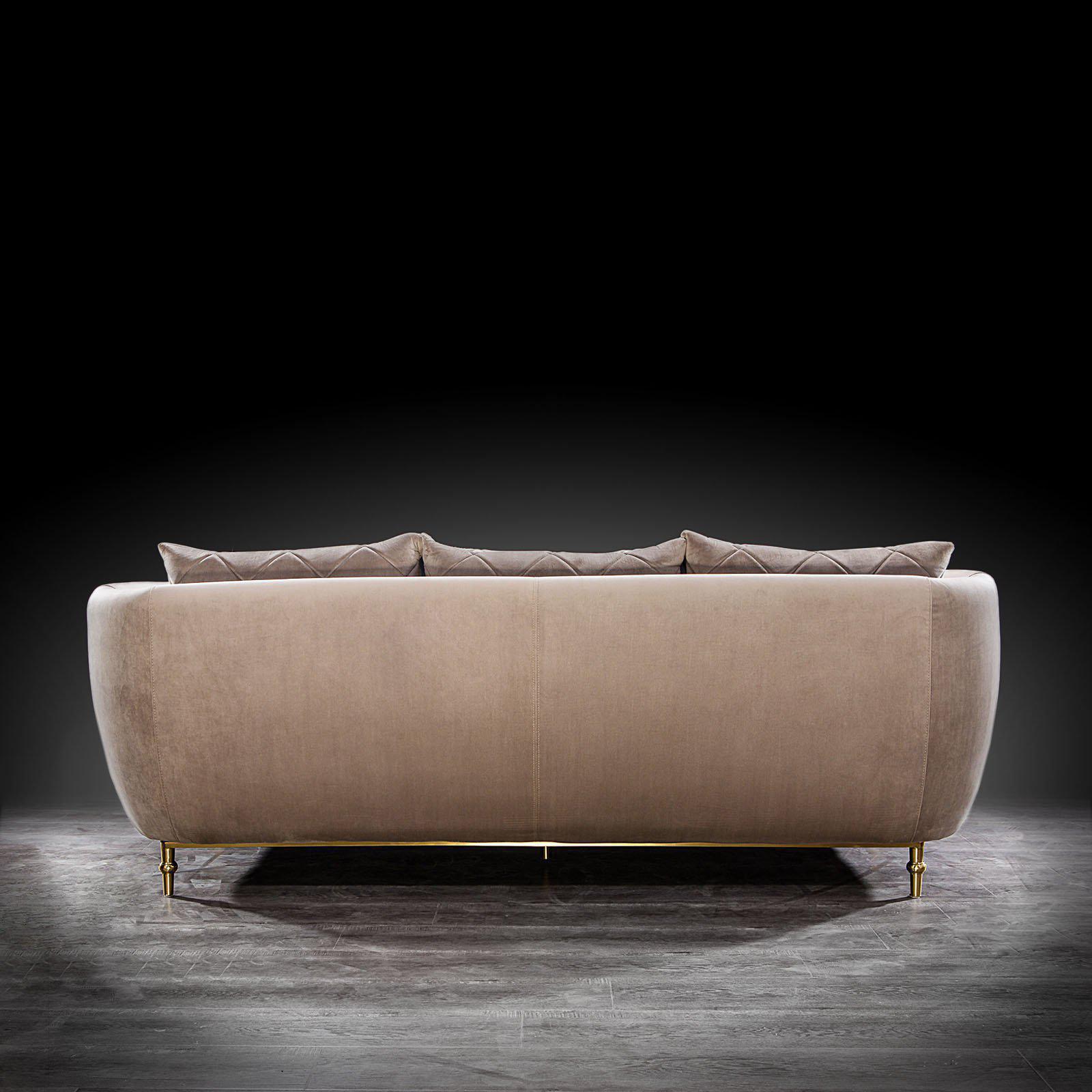 cerchio gold taupe luxury sofa set