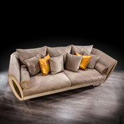 cerchio gold taupe stylish 1 sofa set