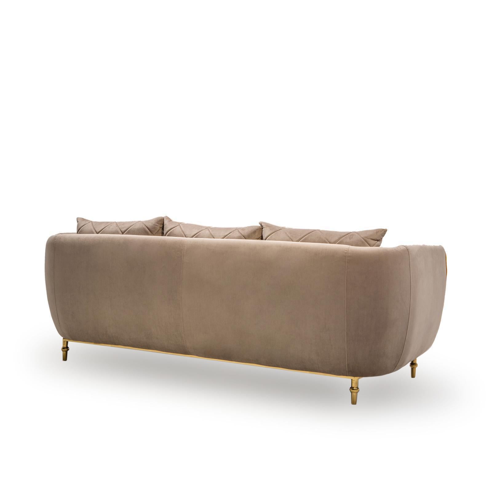 cerchio gold taupe stylish 7 sofa set