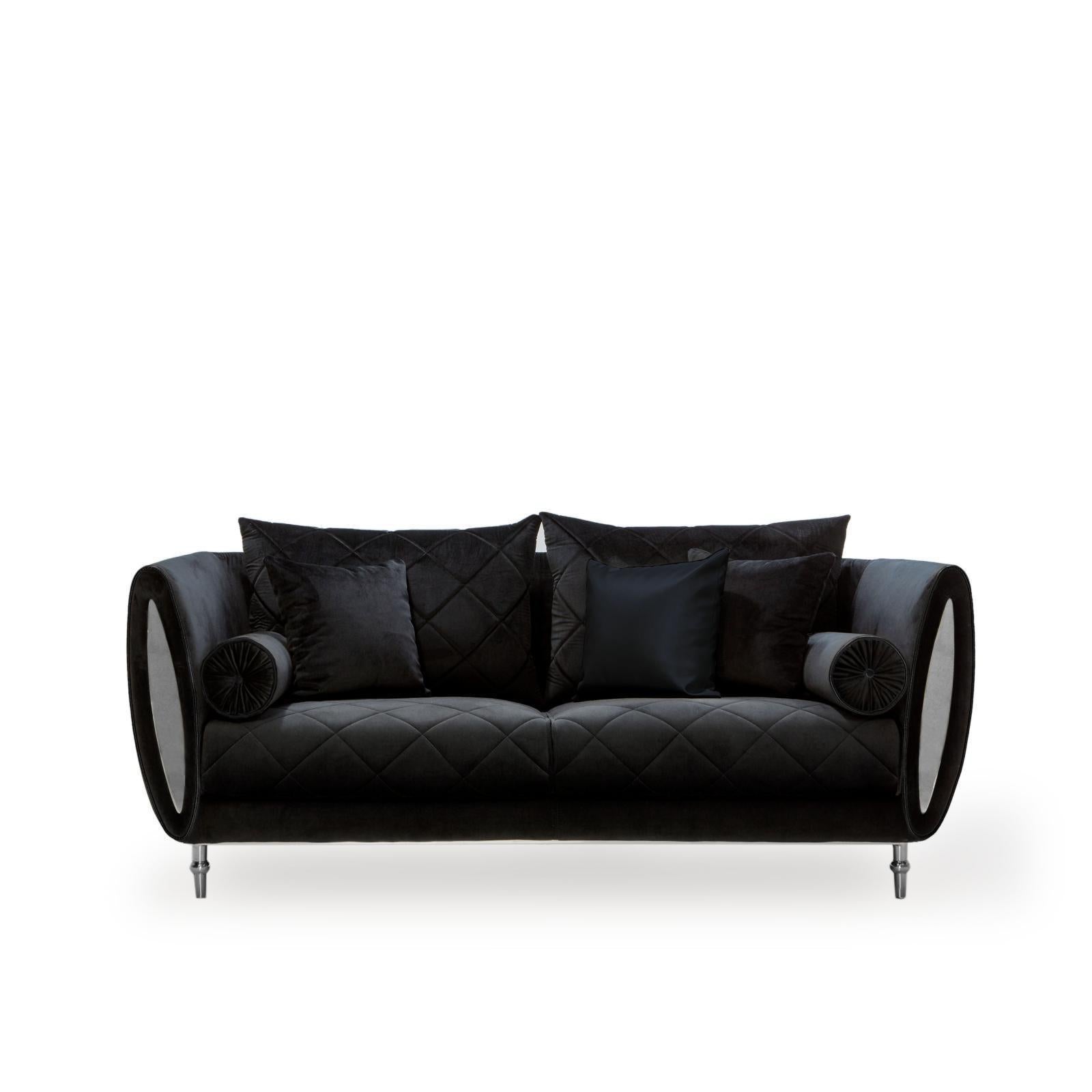 cerchio silver black allamoda 7 sofa set