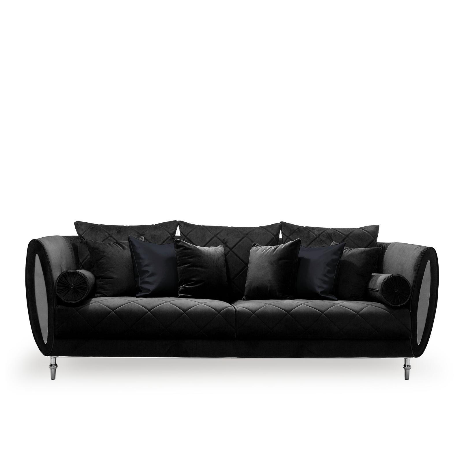 cerchio silver black sofa set