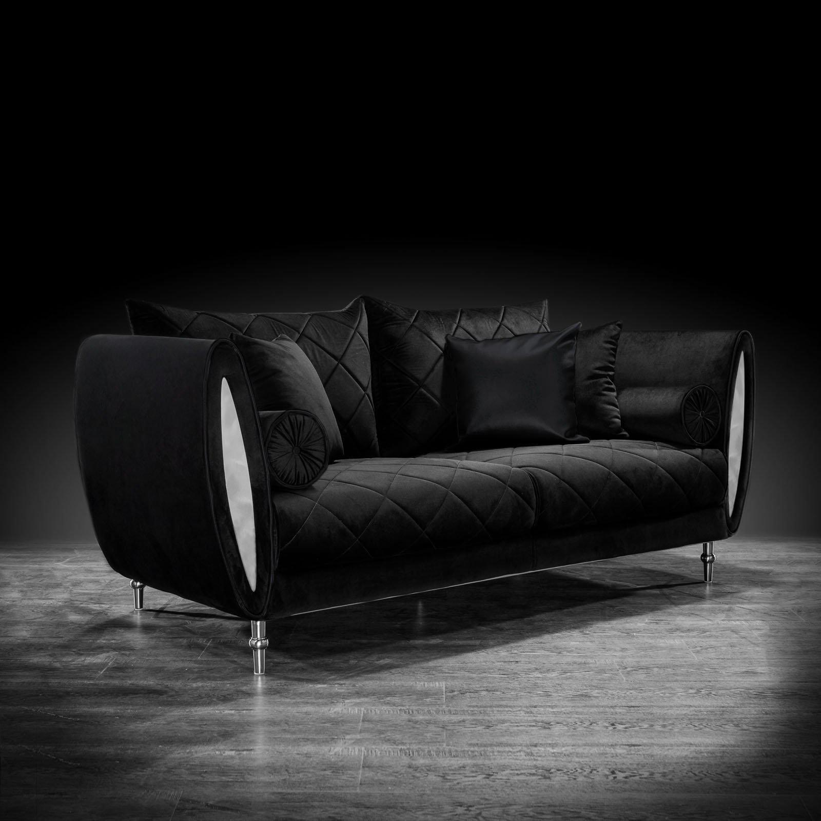 cerchio silver black stylish 1 sofa set