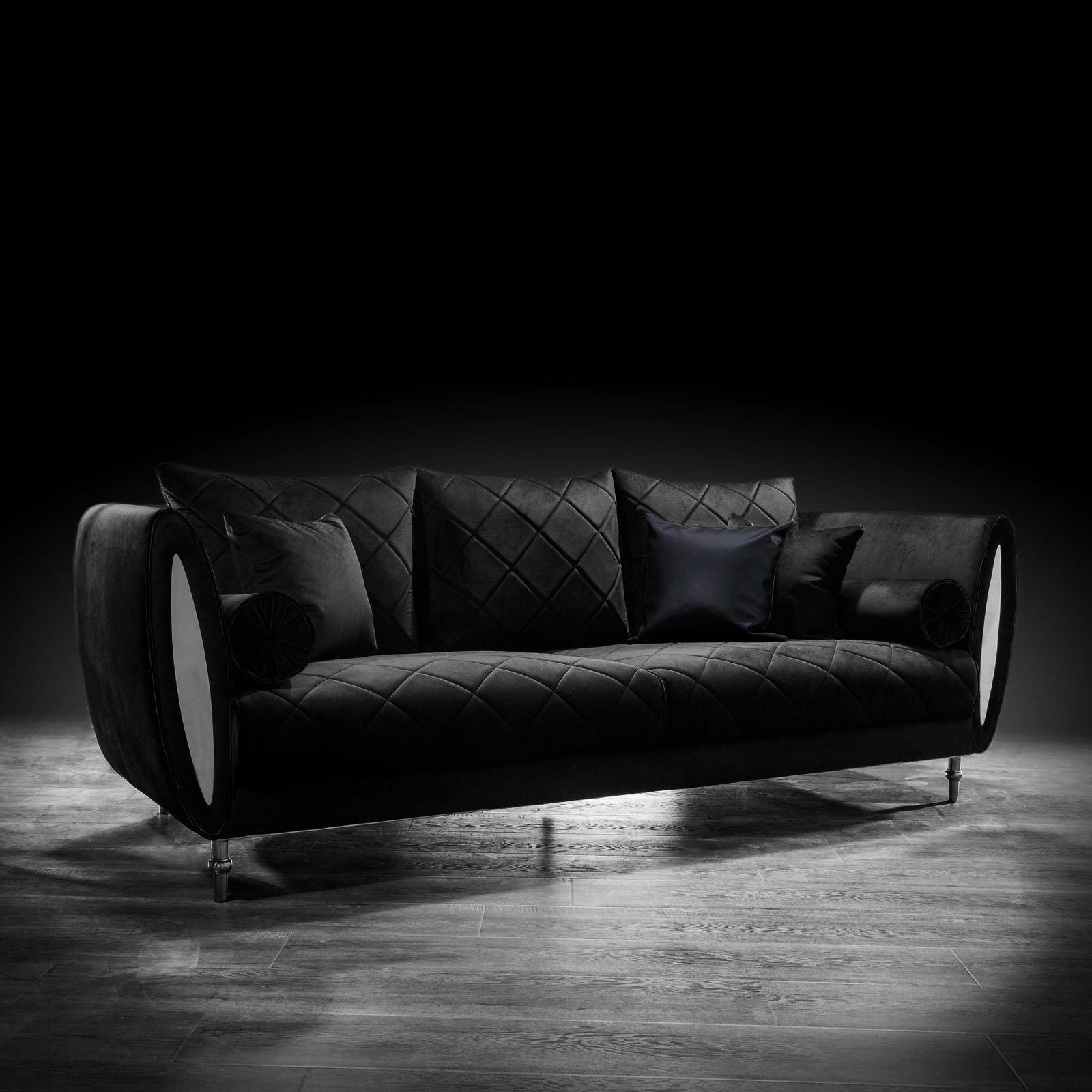 cerchio silver black stylish sofa set