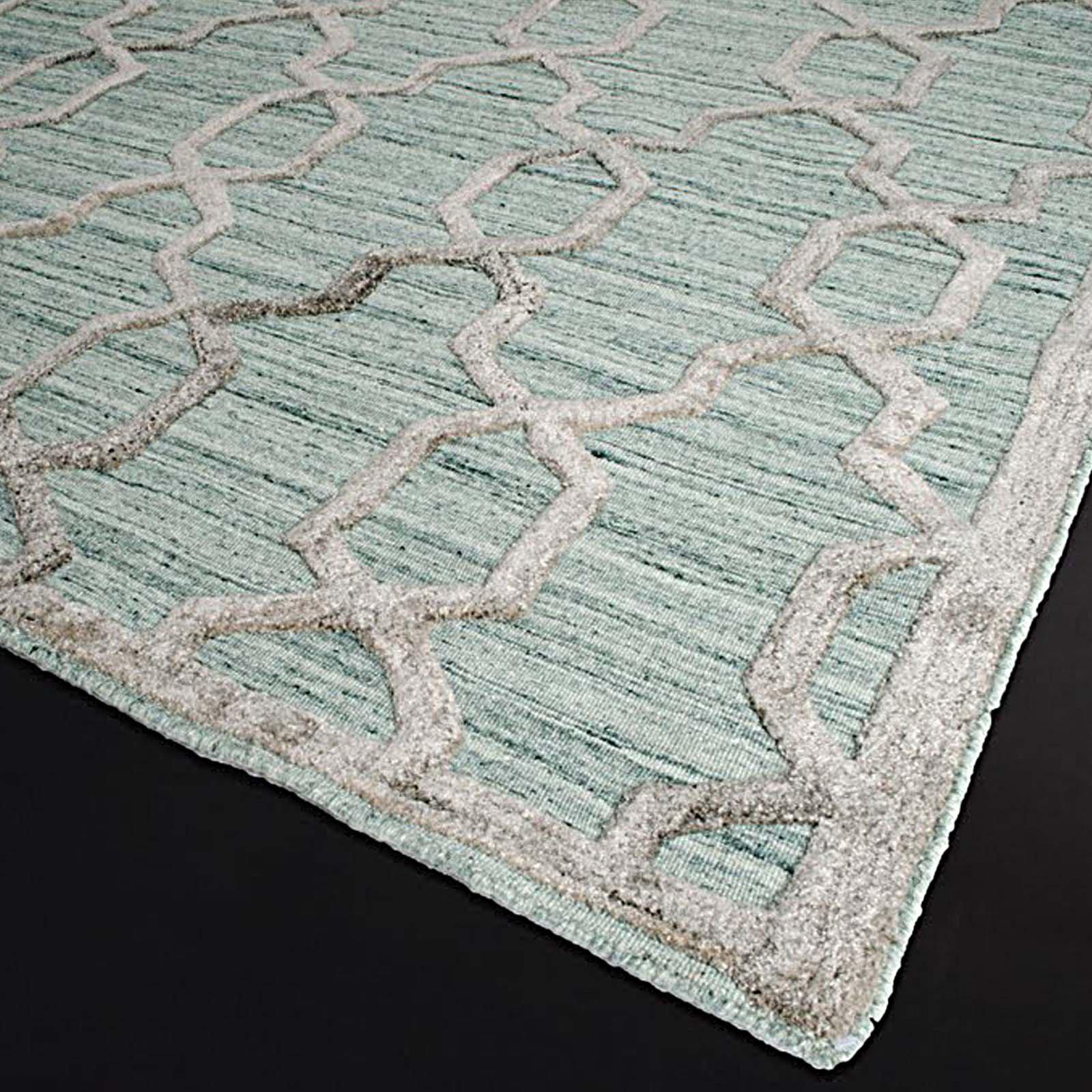 cordoba teal gray modern rug