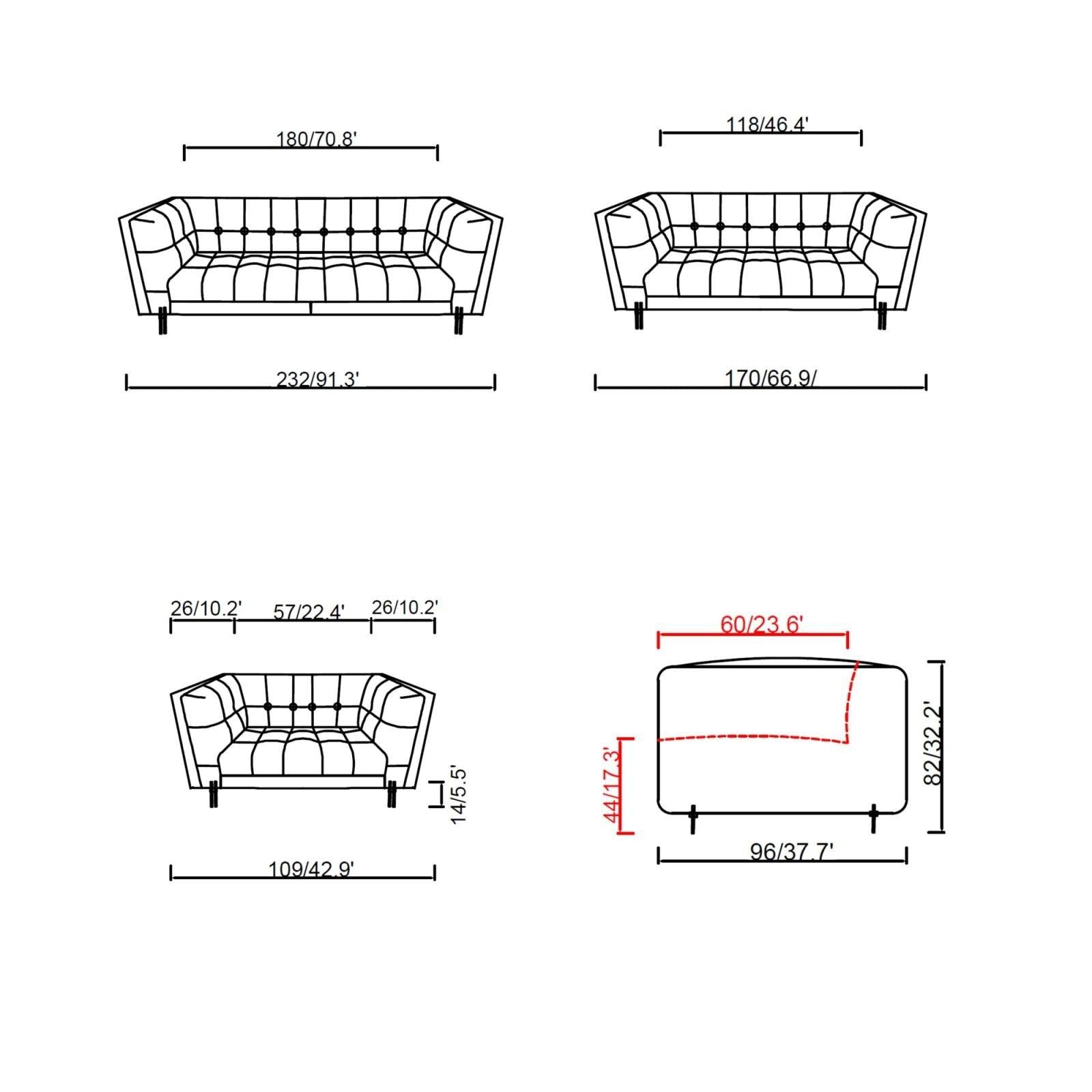 federico taupe ax16 sofa set